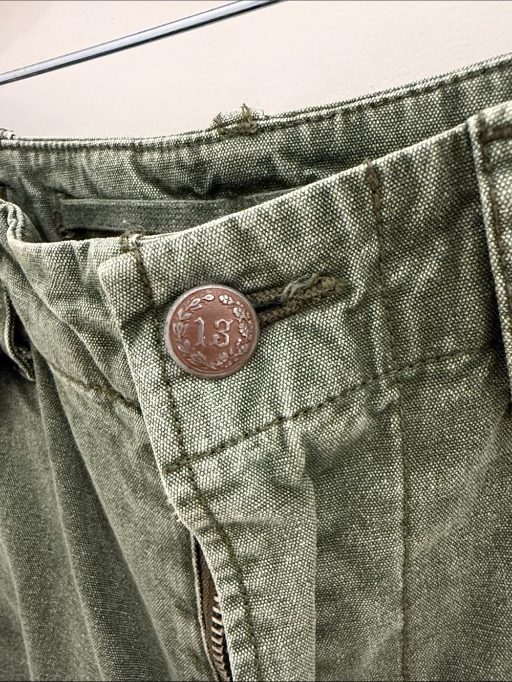 R13 unisex Olive Green Cargo Pants - Classic Utility Style